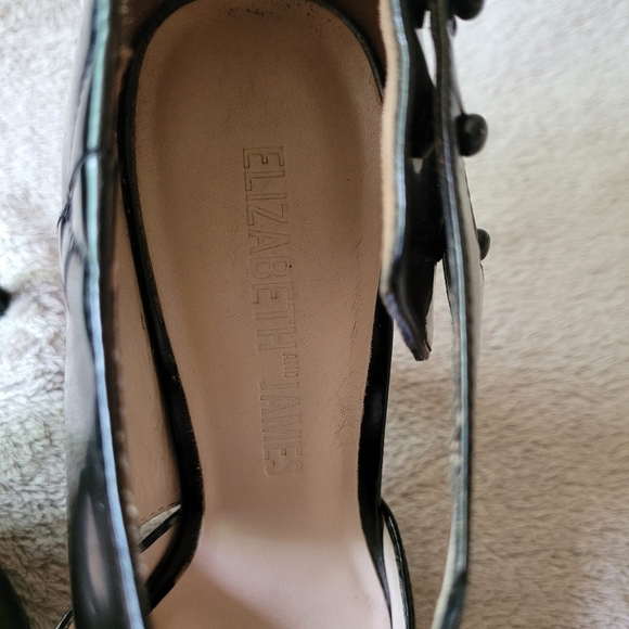 Elizabeth and James Blk Leather Stilettos - Picture 12 of 15